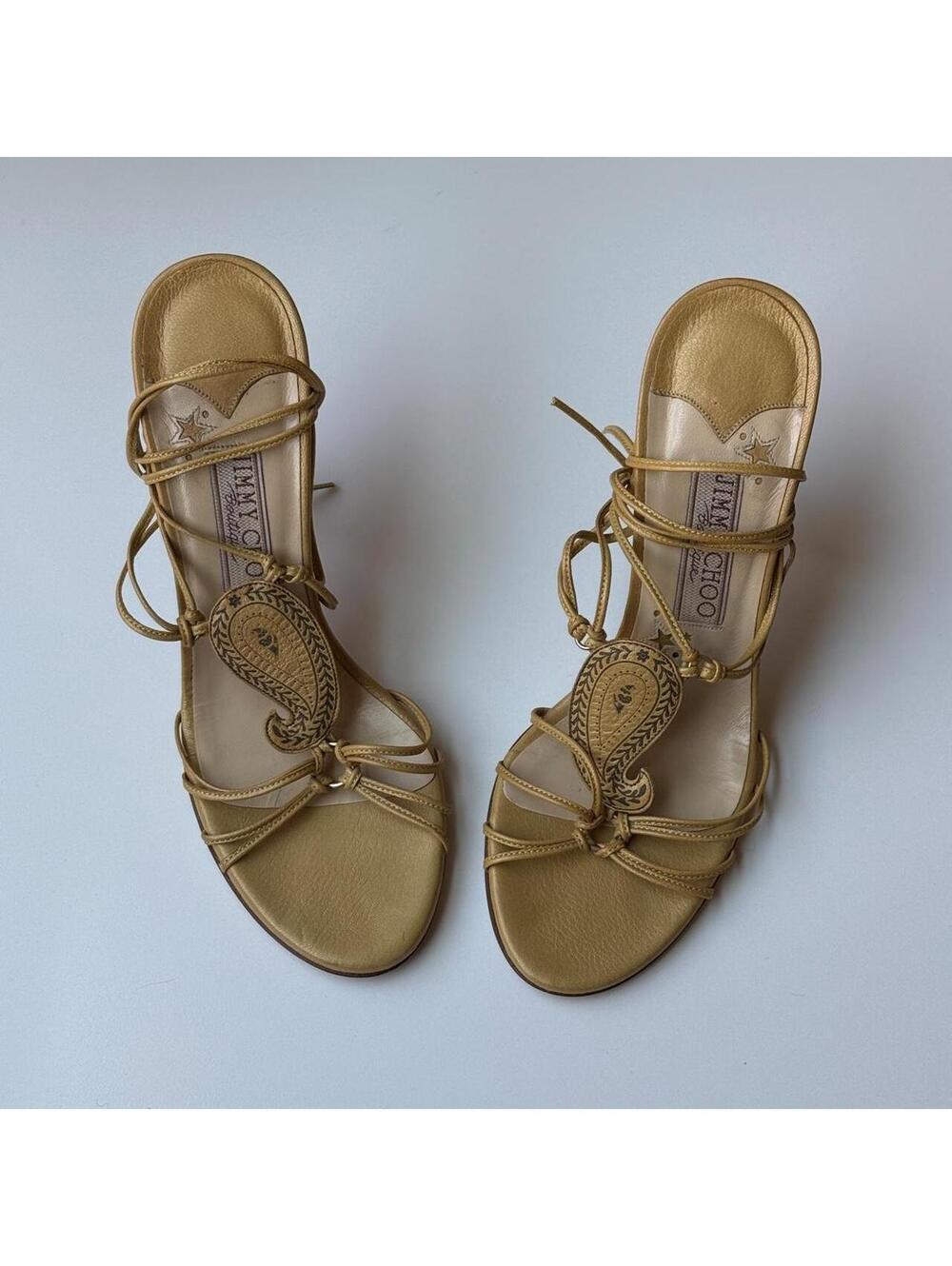 Rare early Jimmy Choo Boutique lace-up sandals size 37 - Picture 2 of 5